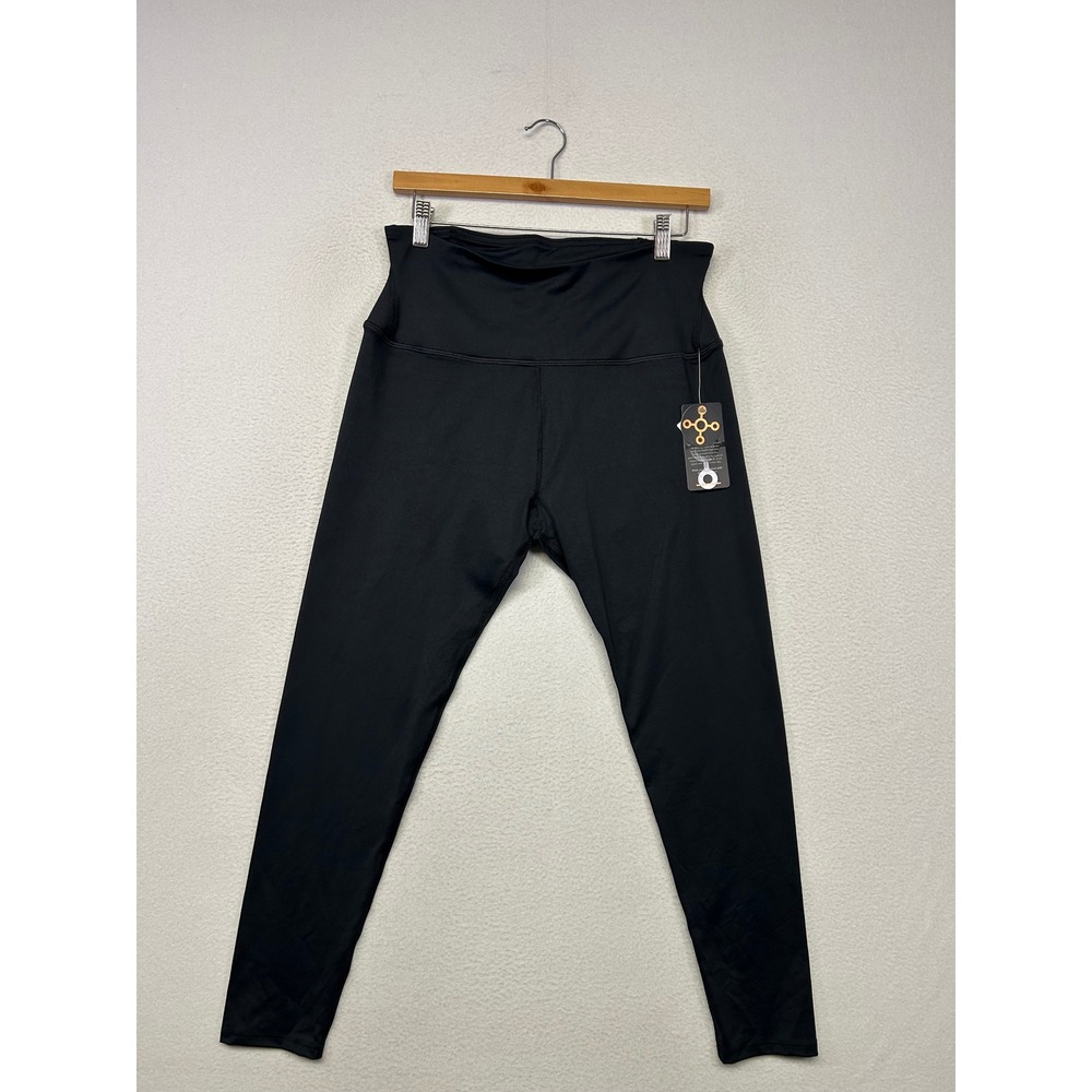 Athletic Tommie Copper Women XL Black Back Support Leggings Compression Gym Yoga